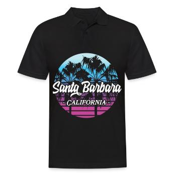 Santa Barbara California Sonnenuntergang Retro - Männer Poloshirt - Schwarz - Vorne - Kai (181cm)