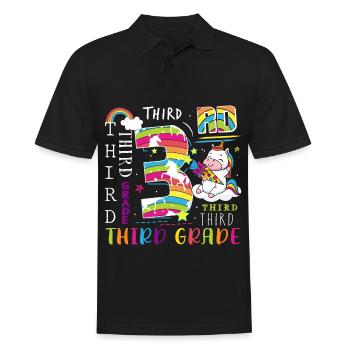 Écolier licorne de 3e année - Polo Homme - noir - Devant - Kai (181cm)