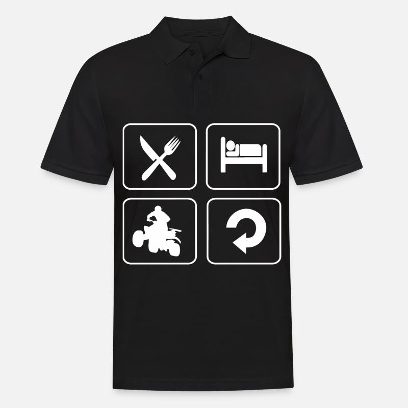 Quad - Männer Poloshirt - Schwarz