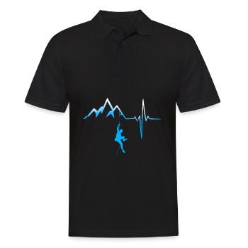 Klettern sie auf heartbeat Berge - Männer Poloshirt - Schwarz - Vorne - Kai (181cm)