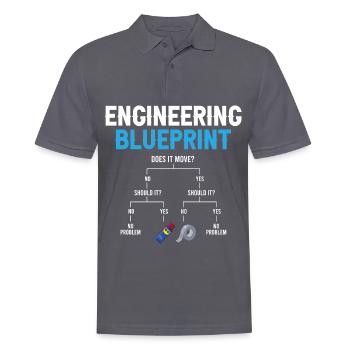 Engineering Blueprint Engineer Réparation de ruban adhésif - Polo Homme - charbon - Devant - Nico (186cm)
