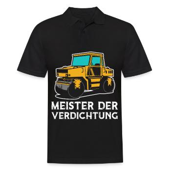 Meister Der Verdichtung Straßenwalze Walze - Männer Poloshirt - Schwarz - Vorne - Kai (181cm)