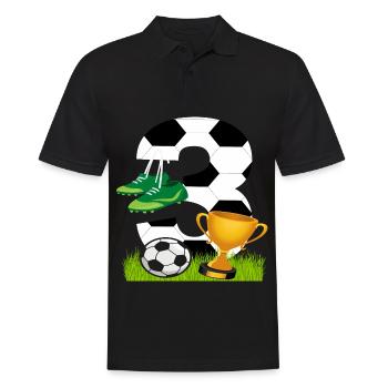 Football 3 Anniversaire Joueur de football Football - Polo Homme - noir - Devant - Kai (181cm)