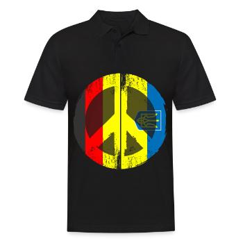 Germany Ukraine Flag Peace Sign - Männer Poloshirt - Schwarz - Vorne - Kai (181cm)