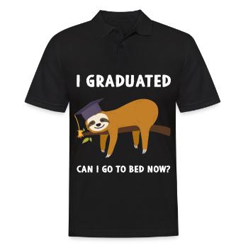 I Graduated Can I Go To Bed Now Sloth - Men's Polo Shirt - black - Front - Kai (181cm)