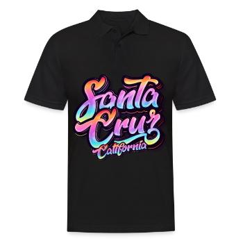 Santa Cruz Californie vintage rétro surfing ville - Polo Homme - noir - Devant - Kai (181cm)