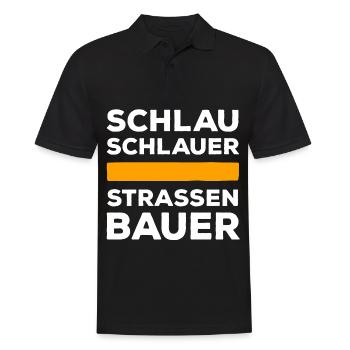Schlau, Schlauer Straßenbauer - Männer Poloshirt - Schwarz - Vorne - Kai (181cm)
