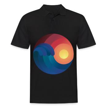 Surfer Ozean Wellenreiten Geschenk Welle shaka - Männer Poloshirt - Schwarz - Vorne - Kai (181cm)