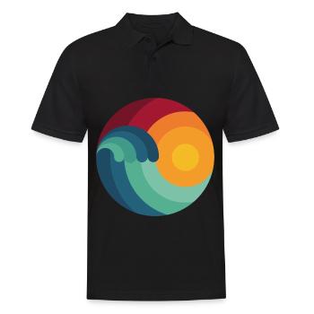 Surfer Ozean Wellenreiten Geschenk Welle shaka - Männer Poloshirt - Schwarz - Vorne - Kai (181cm)