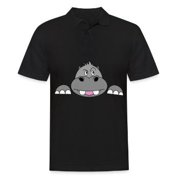 Grossesse Hippo Hippo Hippopotame Cadeau - Polo Homme - noir - Devant - Kai (181cm)
