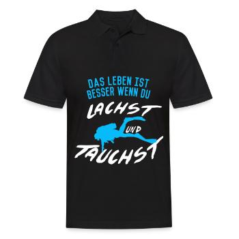 Diving saying - Men's Polo Shirt - black - Front - Kai (181cm)