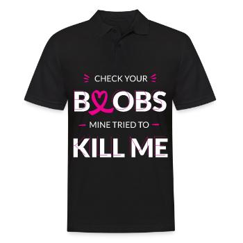 Breast cancer screening - Men's Polo Shirt - black - Front - Kai (181cm)