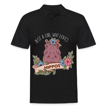 Juste une fille qui aime les hippopotames hippopotames - Polo Homme - noir - Devant - Kai (181cm)