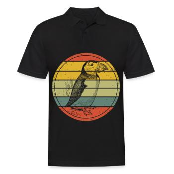 Puffin Retro Puffin Puffin Puffin Bird - Men's Polo Shirt - black - Front - Kai (181cm)