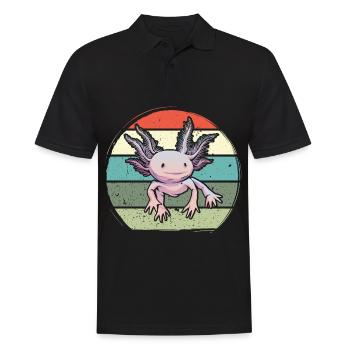 Axalotl rétro Kawaii - Polo Homme - noir - Devant - Kai (181cm)
