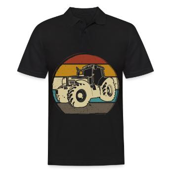 Tractor Tractor Agricultural Machine retro vintage - Men's Polo Shirt - black - Front - Kai (181cm)