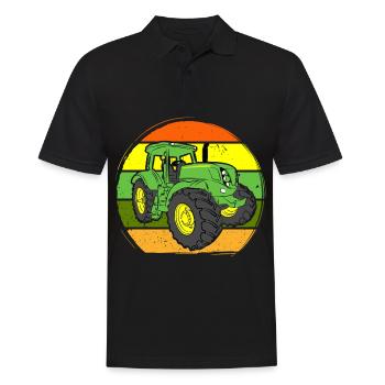 Tractor Tractor Agricultural Machine retro vintage - Men's Polo Shirt - black - Front - Kai (181cm)
