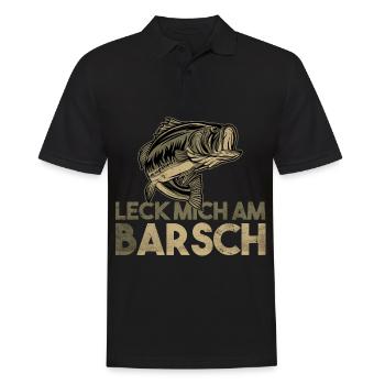 Leck mich am Barsch Angler - Männer Poloshirt - Schwarz - Vorne - Kai (181cm)