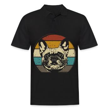 Français Bulldog Français Bulldog rétro - Polo Homme - noir - Devant - Kai (181cm)