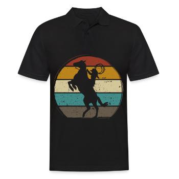 Western Riding Western Rider Horse Cowgirls Rétro - Polo Homme - noir - Devant - Kai (181cm)