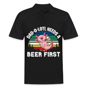 Father's Day gift for dad for Men's Day - Men's Polo Shirt - black - Front - Kai (181cm)