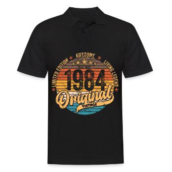 1984 Anniversaire né en 1984 Retro Vintage - Polo Homme - noir - Devant - Kai (181cm)