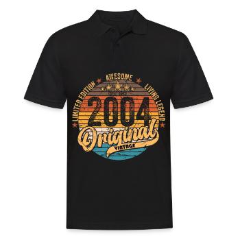 2004 Birthday born in 2004 Retro Vintage - Men's Polo Shirt - black - Front - Kai (181cm)