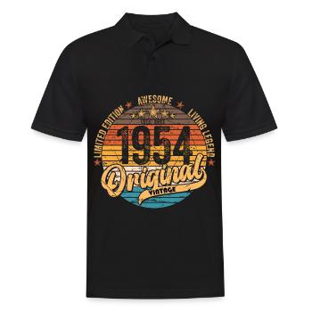 1954 Anniversaire né en 1954 Retro Vintage - Polo Homme - noir - Devant - Kai (181cm)