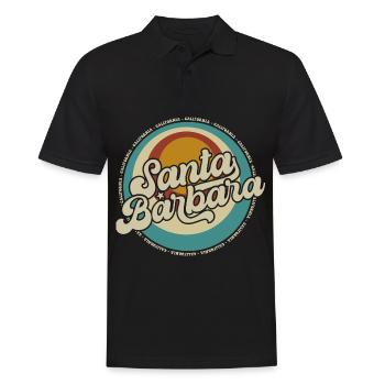Santa Barbara California Sonnenuntergang Retro - Männer Poloshirt - Schwarz - Vorne - Kai (181cm)