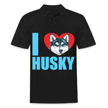 Husky Glitzer Hundehalter Hundehaare - Männer Poloshirt - Schwarz - Vorne - Kai (181cm)