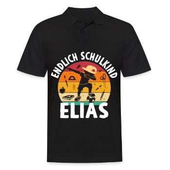 Endlich Schulkind Noah Dabbing Schüler - Männer Poloshirt - Schwarz - Vorne - Kai (181cm)