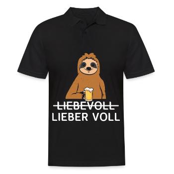 Lieber Voll als Liebevoll Bier - Männer Poloshirt - Schwarz - Vorne - Kai (181cm)