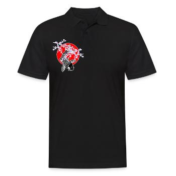 Cherry Blossoms SAKURA NISHIKIGOI Koi 1 - Männer Poloshirt - Schwarz - Vorne - Kai (181cm)