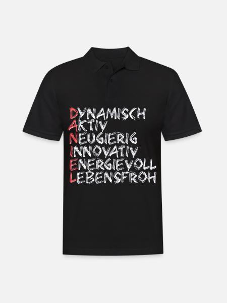 Daniel - Männer Poloshirt - Schwarz