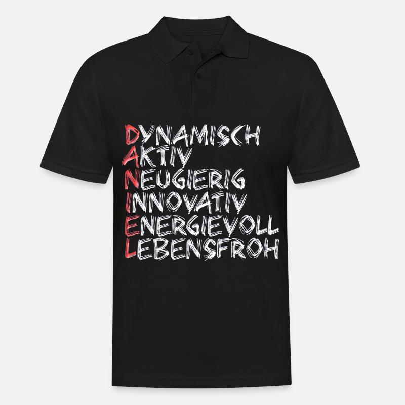 Daniel - Männer Poloshirt - Schwarz