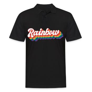 LGBT Rainbow Color Vintage - Männer Poloshirt - Schwarz - Vorne - Kai (181cm)