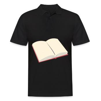 Offenes Buch - Männer Poloshirt - Schwarz - Vorne - Kai (181cm)