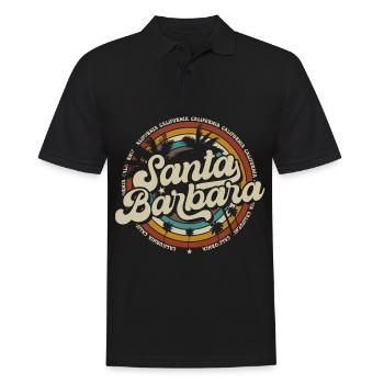 Santa Barbara California Sonnenuntergang Retro - Männer Poloshirt - Schwarz - Vorne - Kai (181cm)