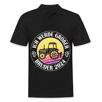 Ich Werde Großer Bruder 2024 - Männer Poloshirt - Schwarz - Vorne - Kai (181cm)