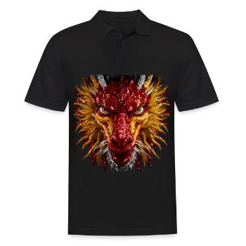 Dragon à paillettes envoûtant - Polo Homme - noir - Devant - Kai (181cm)