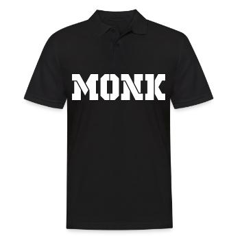 MONK white - Männer Poloshirt - Schwarz - Vorne - Kai (181cm)