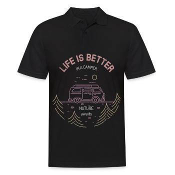 Camping Camping Caravanes Camping - Polo Homme - noir - Devant - Kai (181cm)