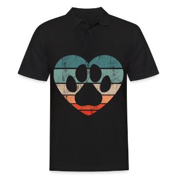 Retro Tierheim Hund Retten Tierschutz Hundeheim - Männer Poloshirt - Schwarz - Vorne - Kai (181cm)