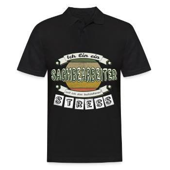 Sachbearbeiter - Männer Poloshirt - Schwarz - Vorne - Kai (181cm)