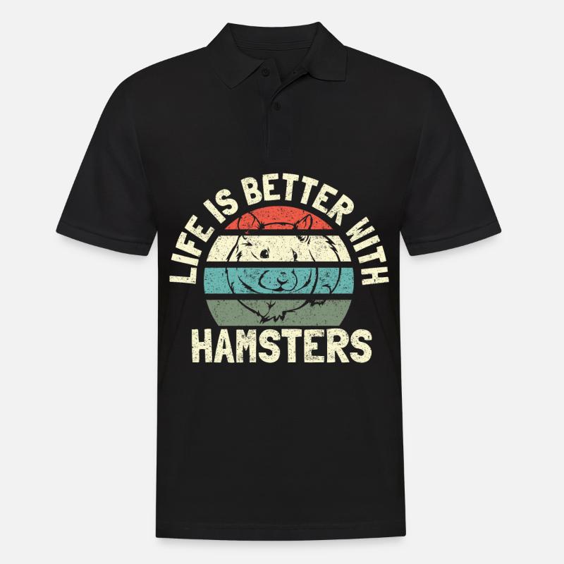 Hamster - Männer Poloshirt - Schwarz