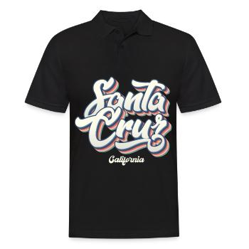 Santa Cruz Californie vintage rétro surfing ville - Polo Homme - noir - Devant - Kai (181cm)