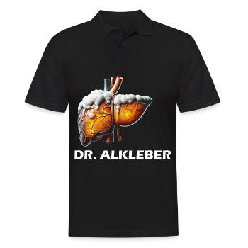 Dr. Alkleber - Männer Poloshirt - Schwarz - Vorne - Kai (181cm)