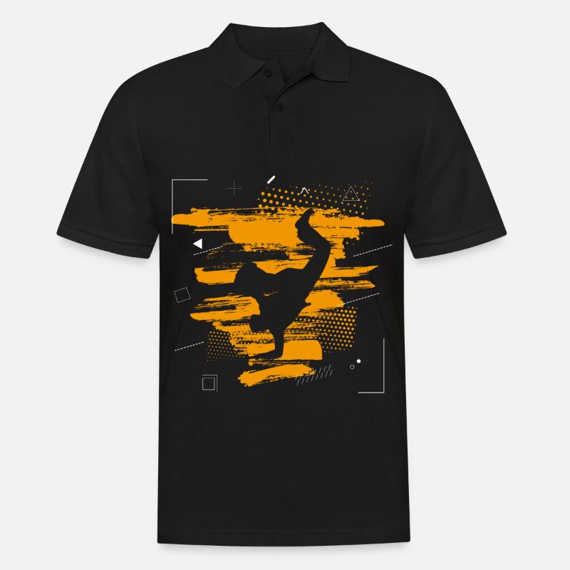Breakdance Abstrakt - Männer Poloshirt - Schwarz