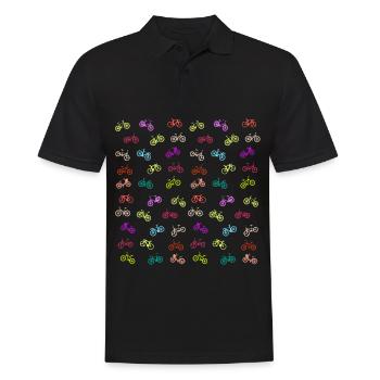 Fahrrad Muster - Männer Poloshirt - Schwarz - Vorne - Kai (181cm)