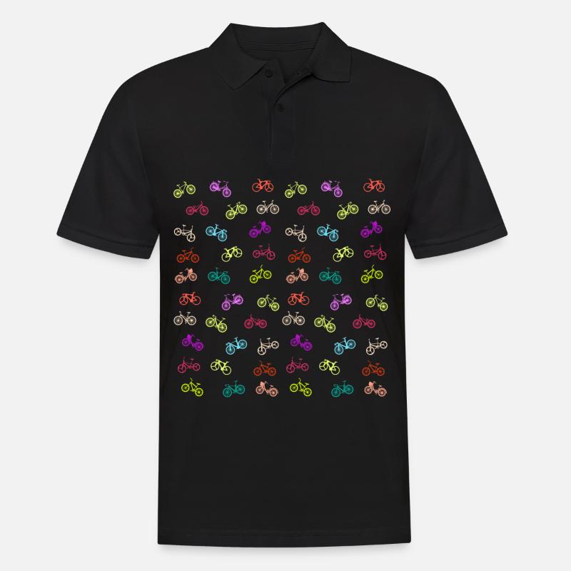 Bicycle pattern - Men's Polo Shirt - black